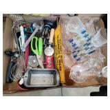 Metal sign (Massilllon, Oh), glasses & kitchen