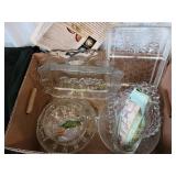Glass bowls, platters,  bread plate and more