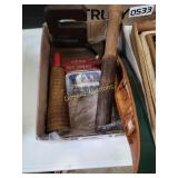 Paper weight, wood canoe, spool and more