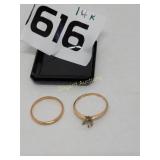 (2) 14 kt rings