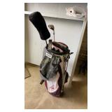 Golf bag with three clubs