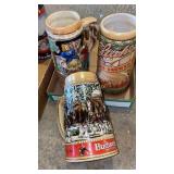 (3) Beer steins (Bud, Strohs)
