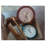 Clocks, shoe horn, misc