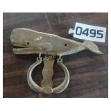 Whale brass door knocker