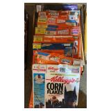 Cereal boxes, misc. magazines