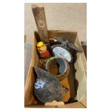 Baseball hat, kettle, misc.