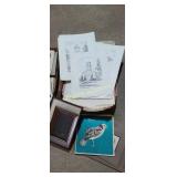 Sketches, pictures,  picture frames