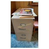 Two drawer file cabinet, file folders