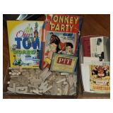 Wood letter blocks, game, ephemera and more