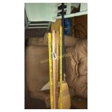Yard sticks and cleaning supplies