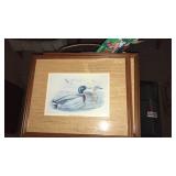 Step stool, duck pictures, towels