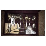 Silverware set in chest