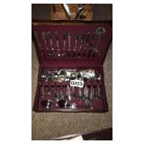 Silverware set in chest