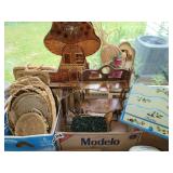 Baskets, clock and misc decore