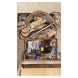 Bungee, bike chain, saw blade, wire