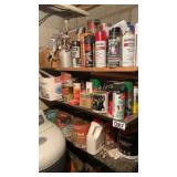 Shelf contents - spray paint, misc.