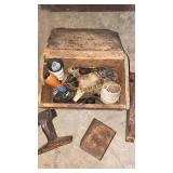 Sewing awl, string, anvil