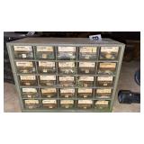 25 drawer storage container w/ contents