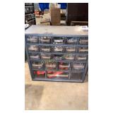 20 drawer storage container with contents