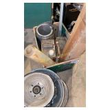 Metal, extension cord, plastic, metal buckets