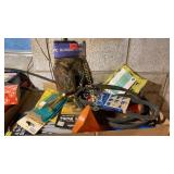 Bungee cords, cables, bulbs, misc.