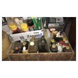 Cleaning supplies, car fluids, yard chemicals