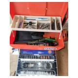 Rotary tool accessory set and box with contents