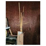 Plastic sheeting and bamboo rods