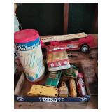 Tinker toys, fire engines and other toys