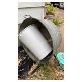 Galvanized bucket and trashcan