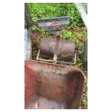 Wheelbarrow, broadcast spreader, lawn roller