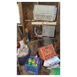 Window air conditioner unit, crates, lawn care