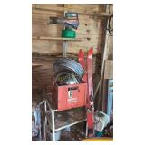 Cart, bug killer, hubcaps, skis