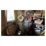 Fencing, hose, ramp, floral decor, engine