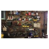 Contents of shelves, Nuts and bolts, misc parts.