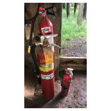 Three fire extinguishers