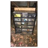 18 drawer storage container & contents