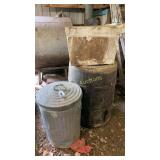 Trash cans, bins, utility sink