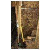 Shovels, axes, sledge hammer