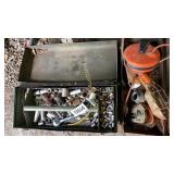 Toolboxes and contents, trouble light