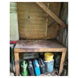 Steel Work bench with contents underneath