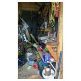 Shed contents - nails, cords, nuts, bolts,