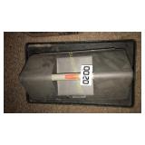 Rubbermaid toolbox with first aid materials,