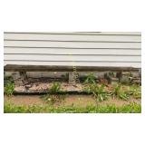 Outdoor wood bench