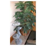 Fake plant and duck outdoor decoration