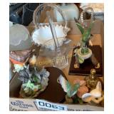 Bird decor and Fenton glass