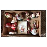 Santa ornaments and figurines