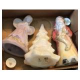Angel, Santa and tree figurines