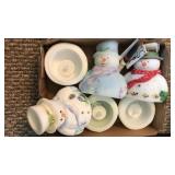 Snowman glass figurines