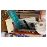 Child coloring books, crayons, calculator